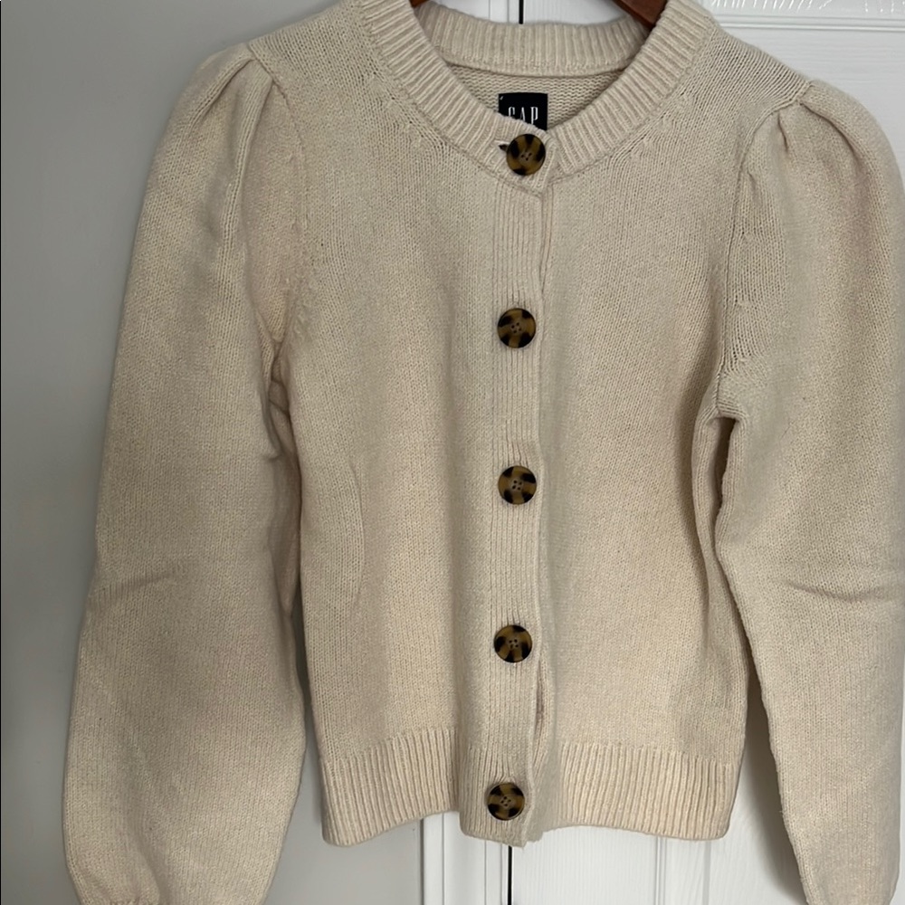 GAP Cream Cardigan with Tortoise Buttons